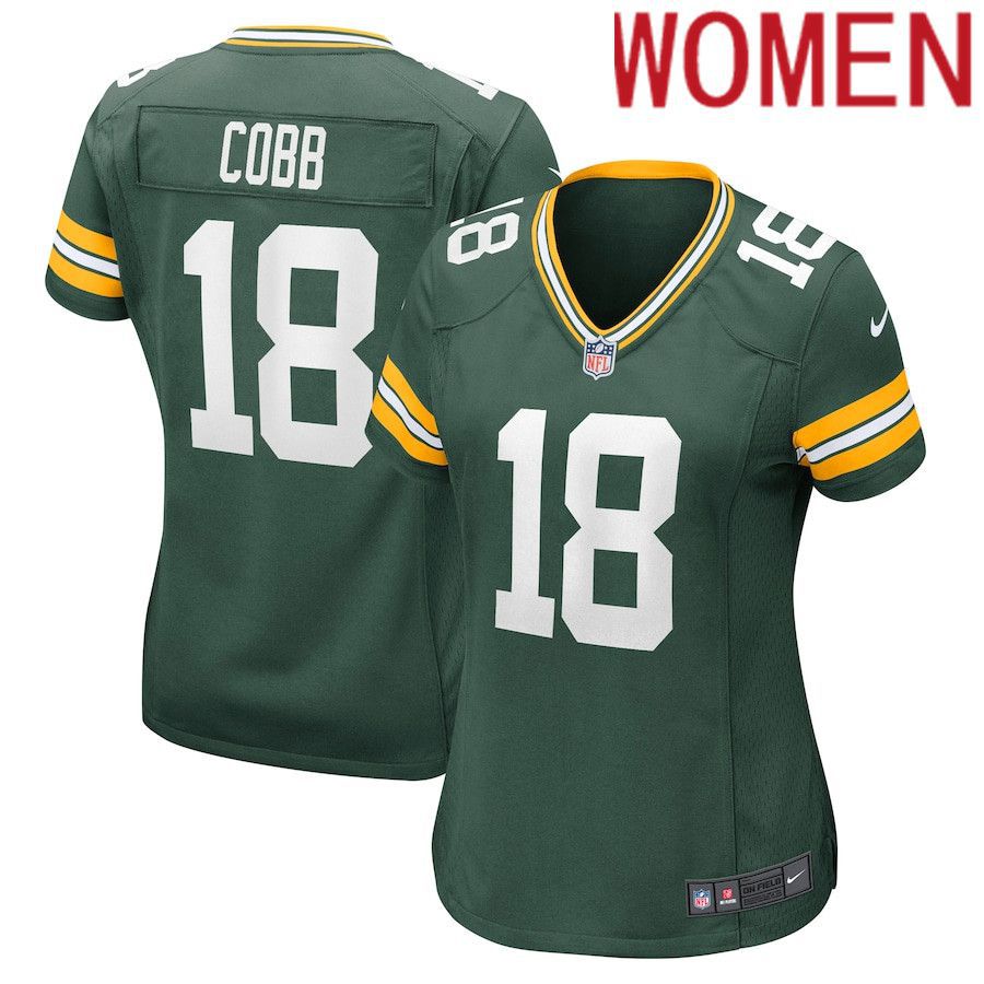 Women Green Bay Packers #18 Randall Cobb Nike Green Nike Game Player NFL Jersey